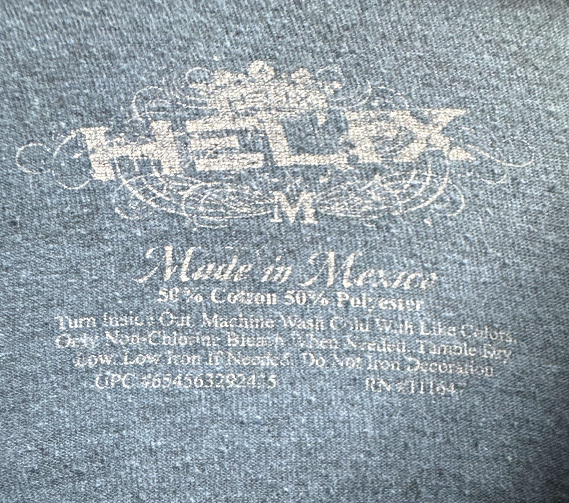 Helix Skull Cross Graphic T-Shirt Size M Blue Y2K Grunge 4