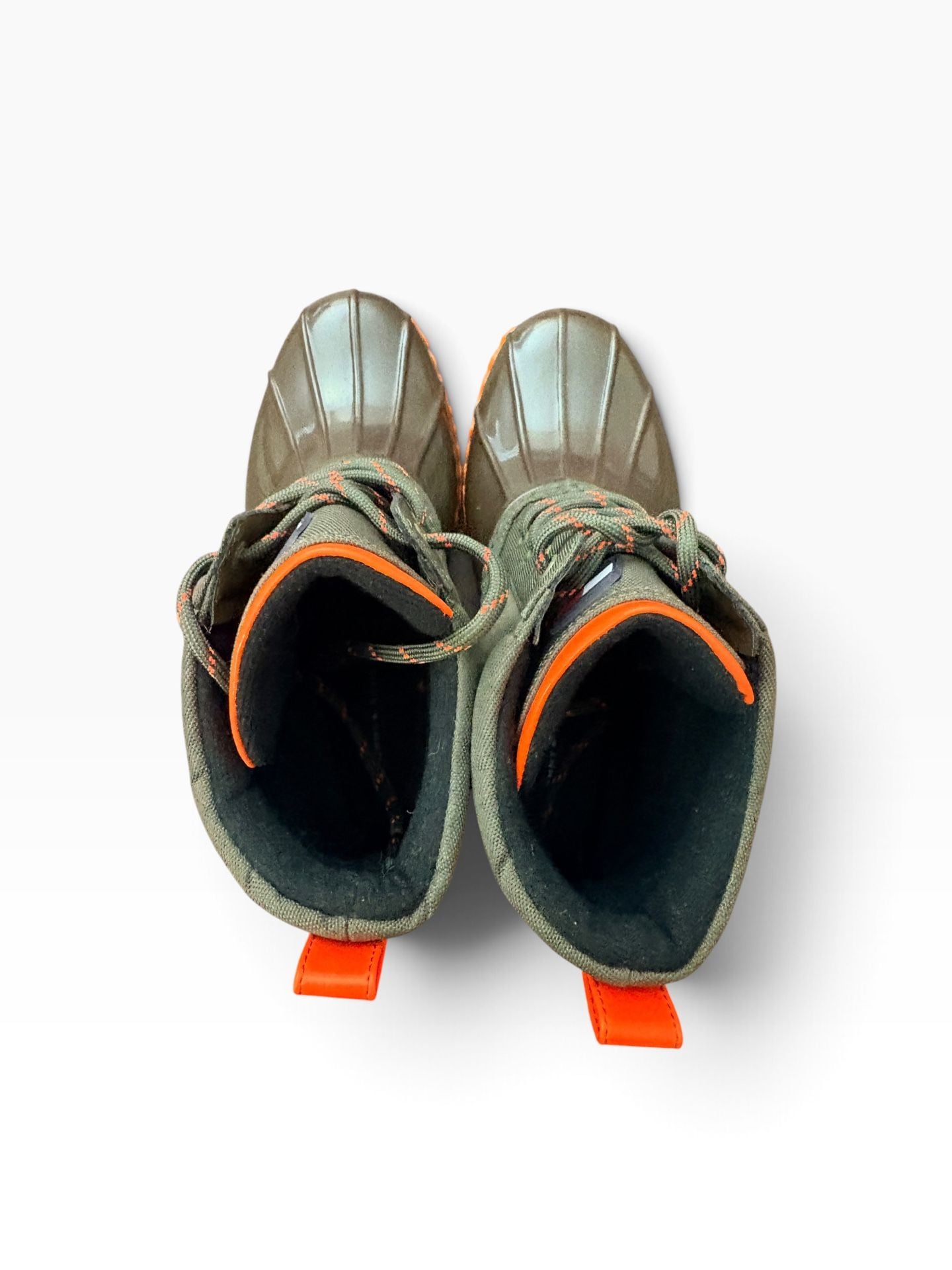 Tommy Hilfiger Twhilen-M Duck Boots Size 8M Olive Green Orange Rain Snow 4