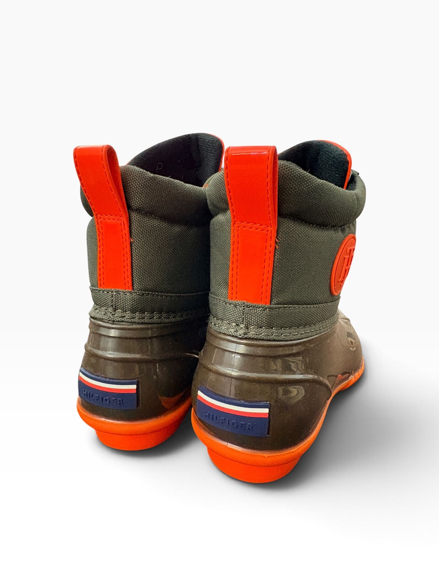 Tommy Hilfiger Twhilen-M Duck Boots Size 8M Olive Green Orange Rain Snow 5