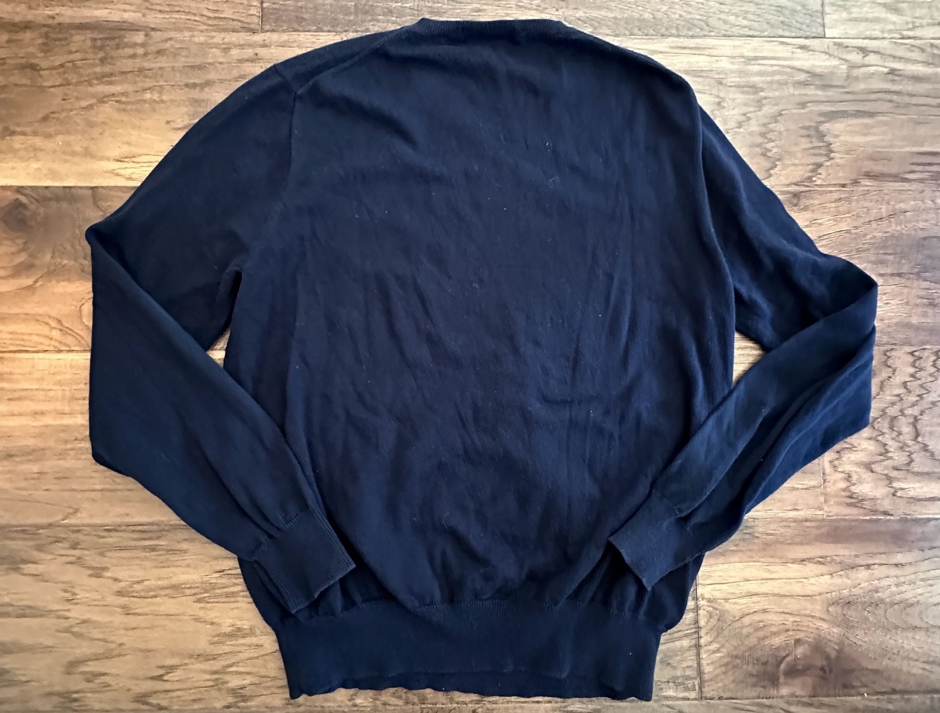 J.Crew V-Neck Sweater Size L Navy Blue 100% Cotton Pullover 5