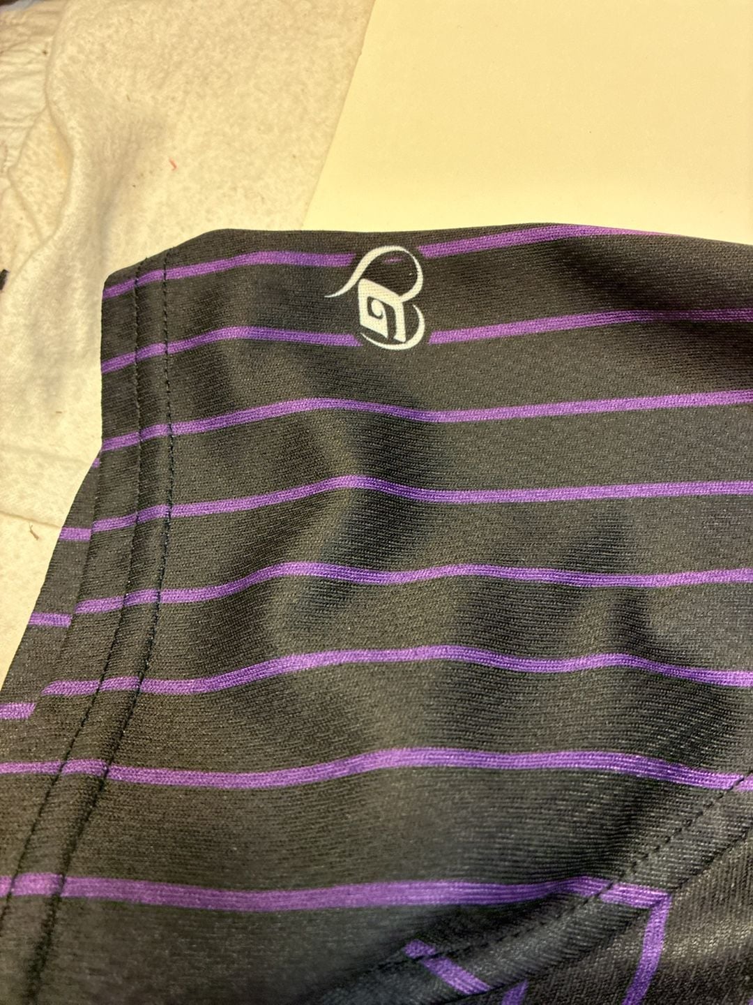 The Gluv Grapettes Pinstripe Softball Jersey 13 Black Purple 7