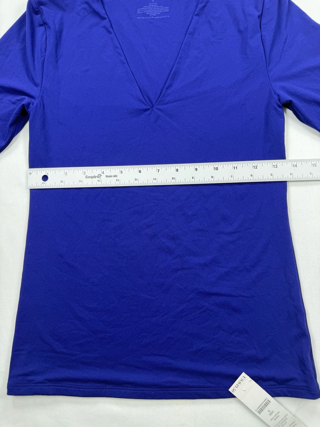 White House Black Market WHBMFORME Half Sleeve Top Size S Midnight Indigo 6