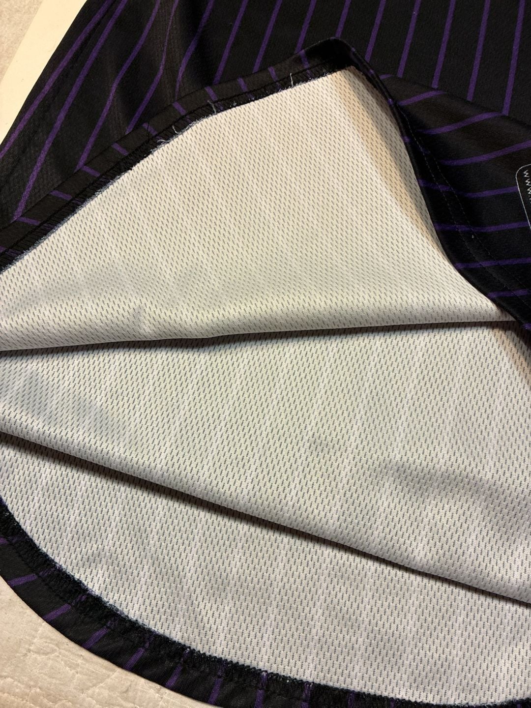 The Gluv Grapettes Pinstripe Softball Jersey 13 Black Purple 10