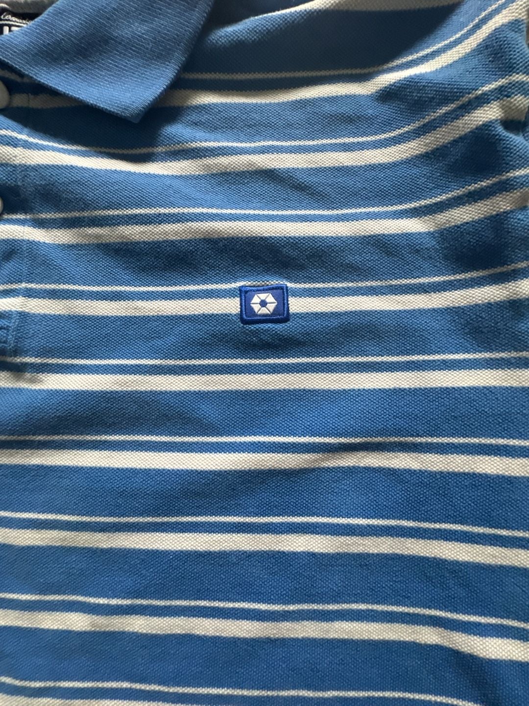 Southpole Striped Polo Shirt Size L Blue White 3