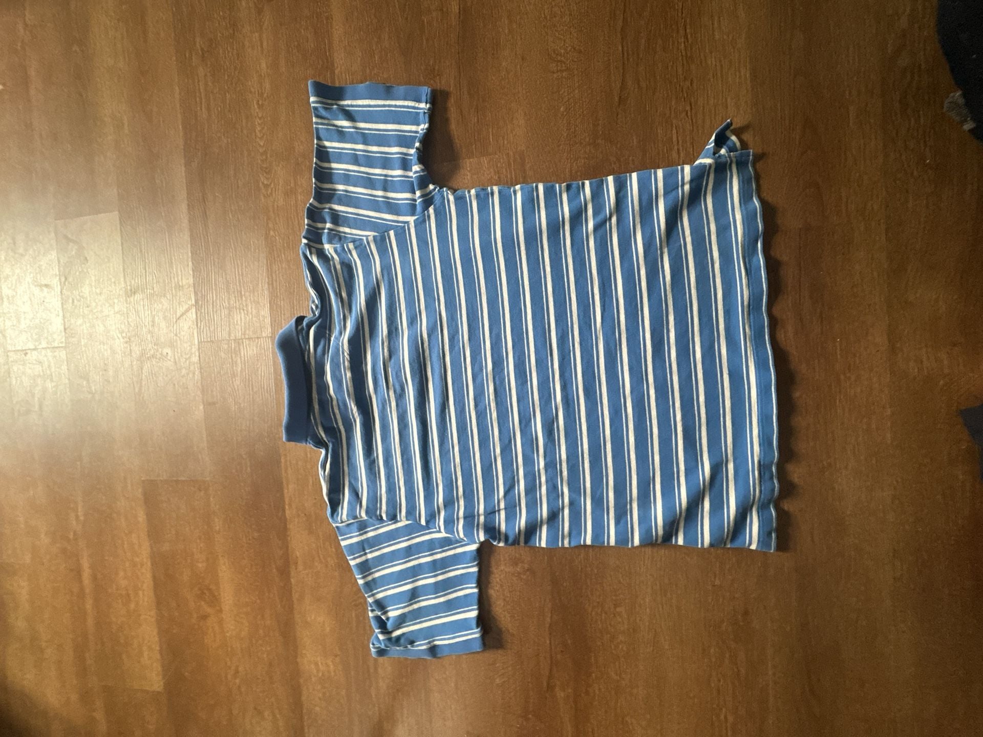 Southpole Striped Polo Shirt Size L Blue White 5