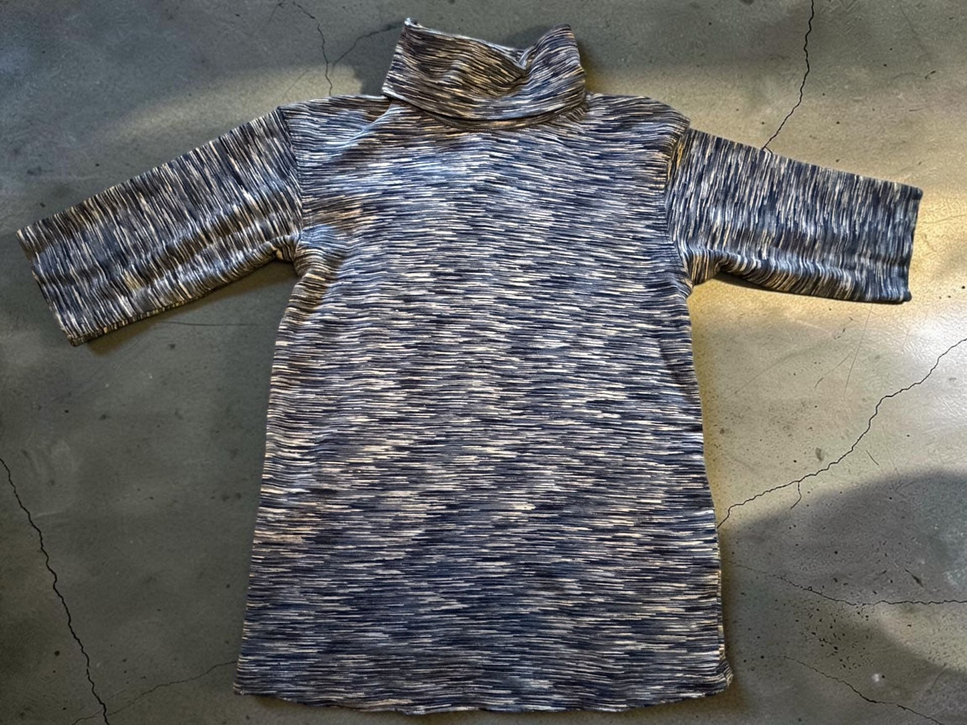 Free People Turtleneck Pullover Sweater Size M Blue Space Dye 2
