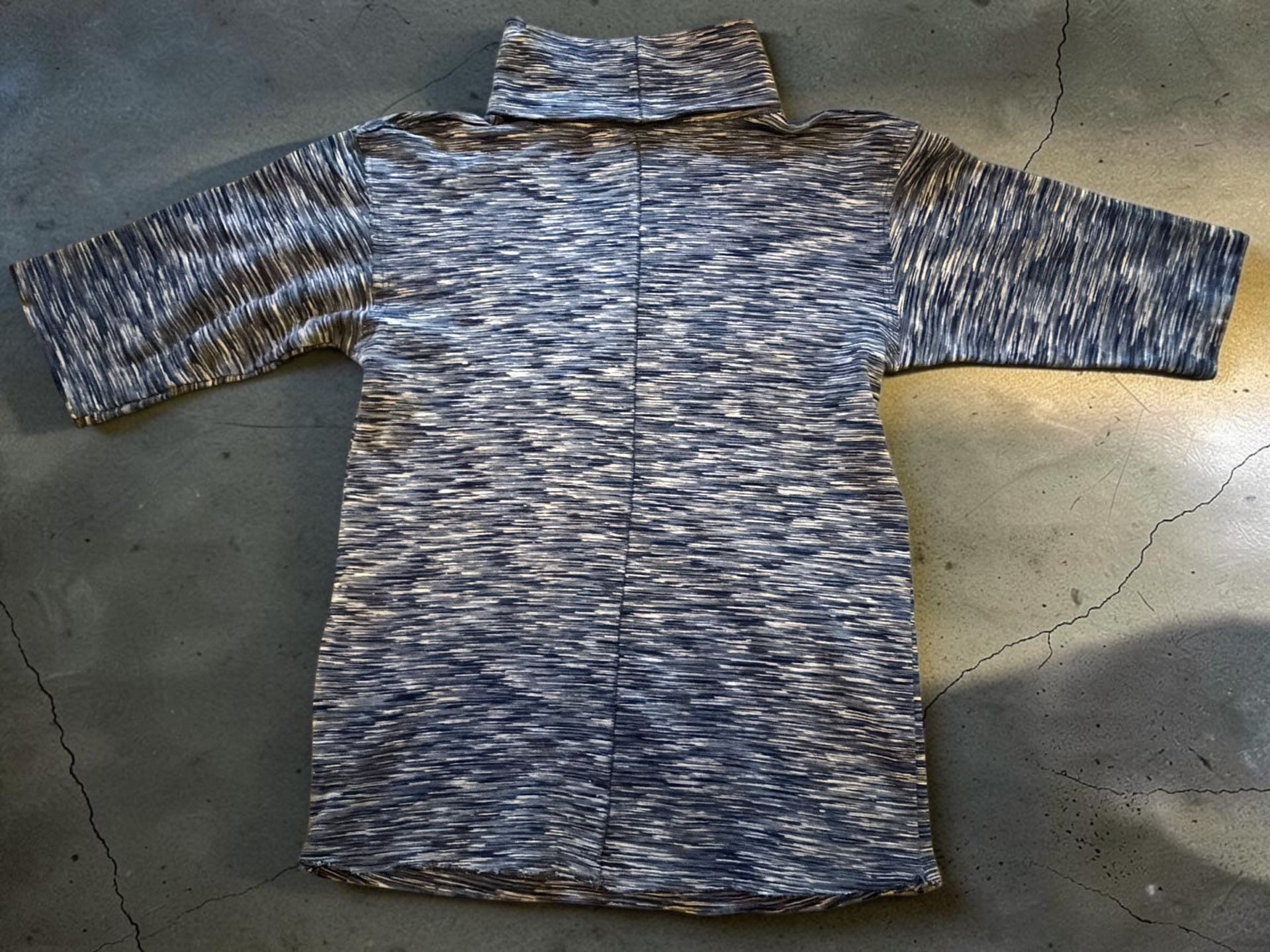 Free People Turtleneck Pullover Sweater Size M Blue Space Dye 3