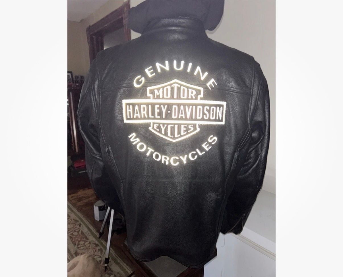 3-in-1 Harley Davidson Leather Motorcycle Jacket REFLECTIVE 2