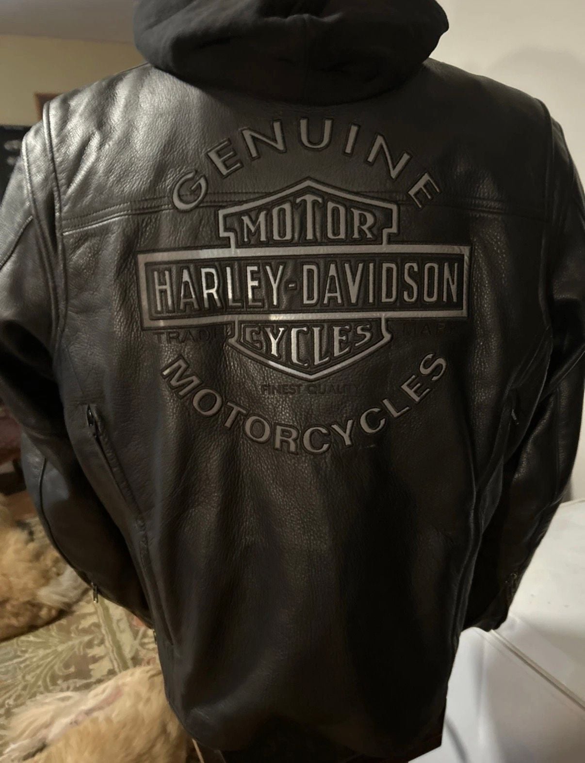3-in-1 Harley Davidson Leather Motorcycle Jacket REFLECTIVE 5