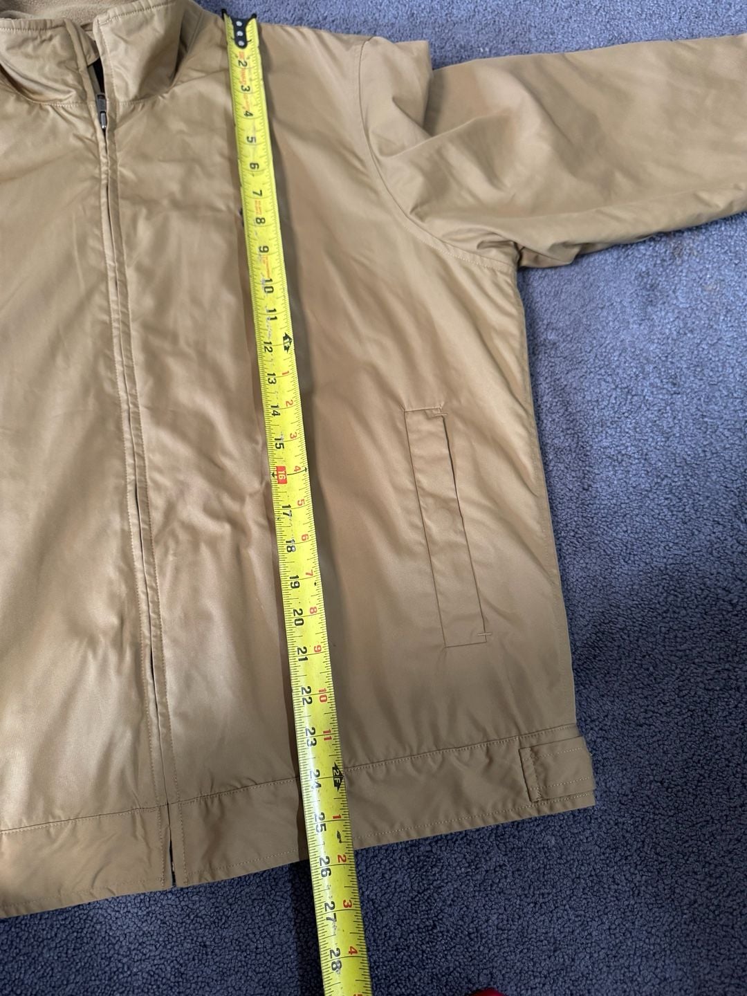 Chaps Ralph Lauren Jacket Size M Tan Full Zip Fleece Lined 7