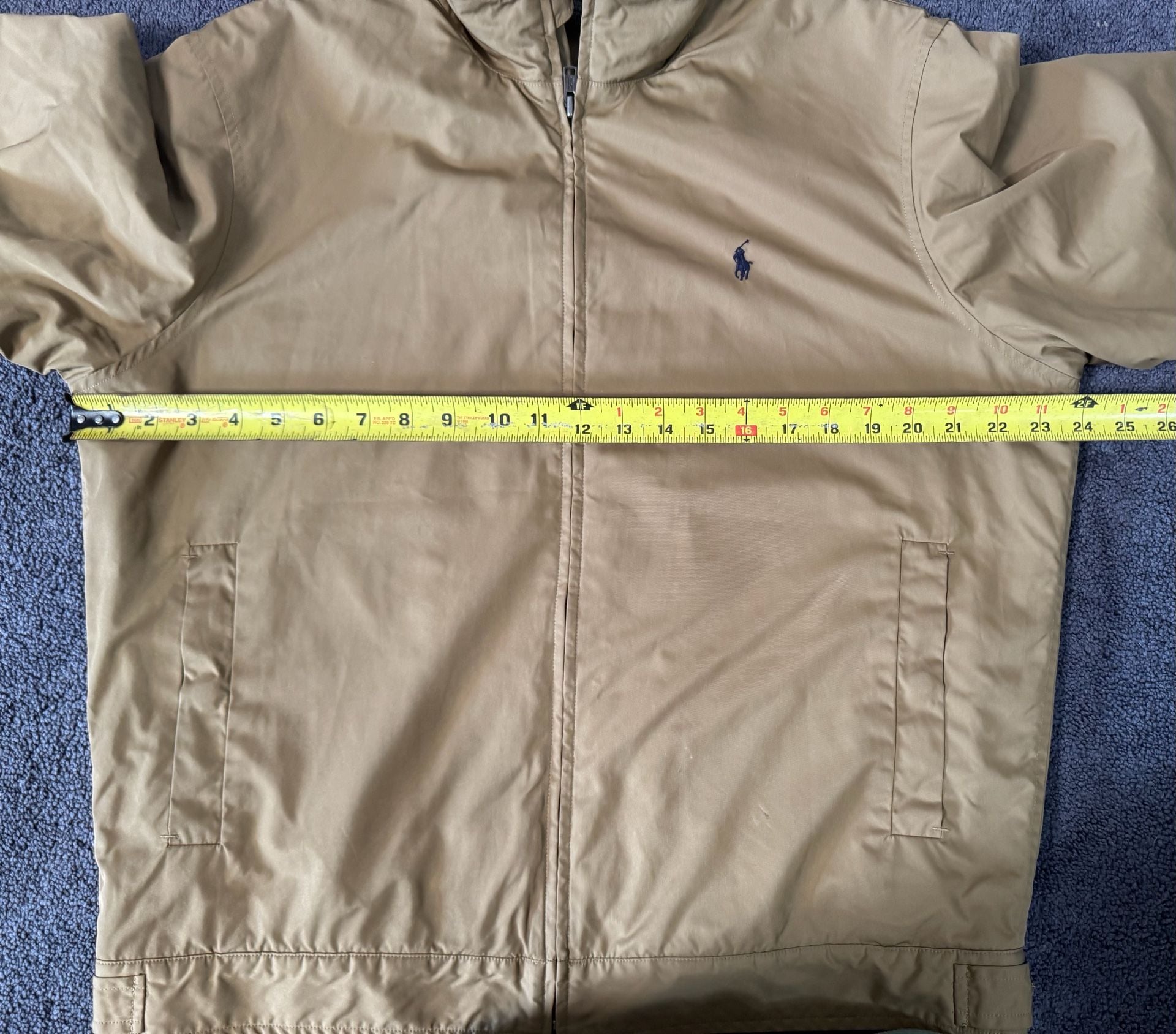Chaps Ralph Lauren Jacket Size M Tan Full Zip Fleece Lined 8