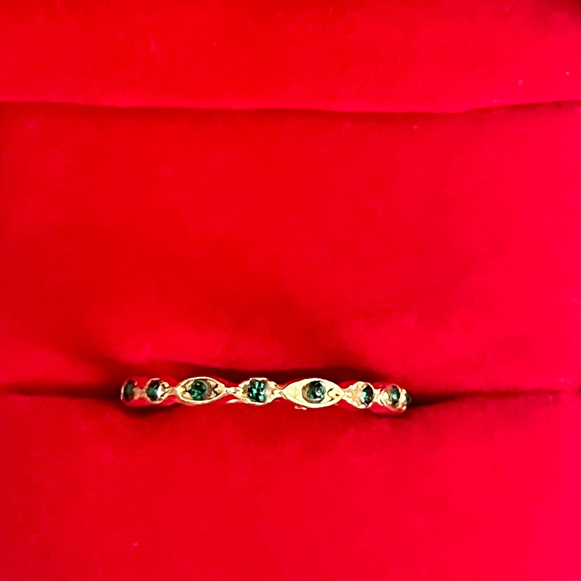 Marquise Cut Green Sapphire Eternity Band Size 8 3