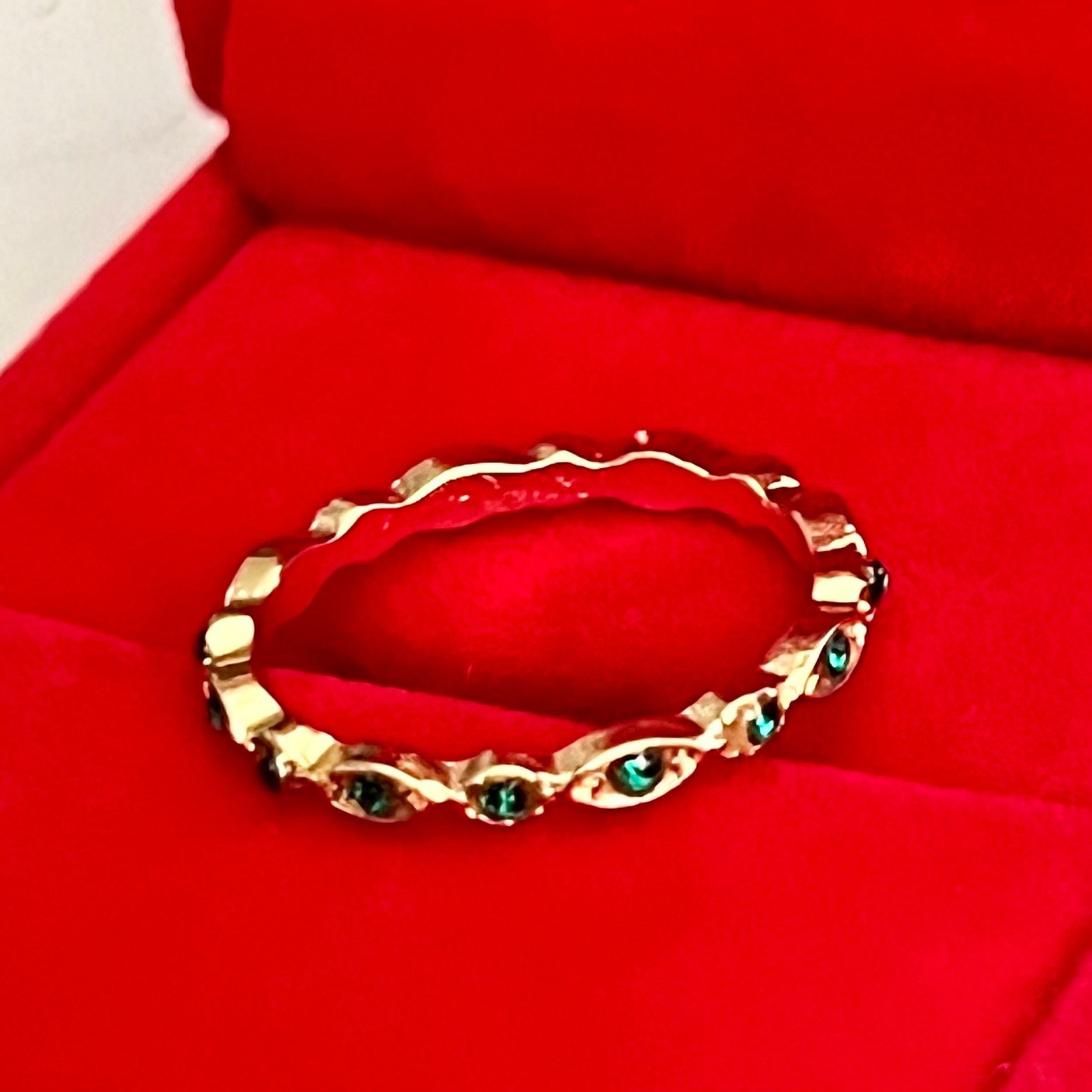 Marquise Cut Green Sapphire Eternity Band Size 8 5