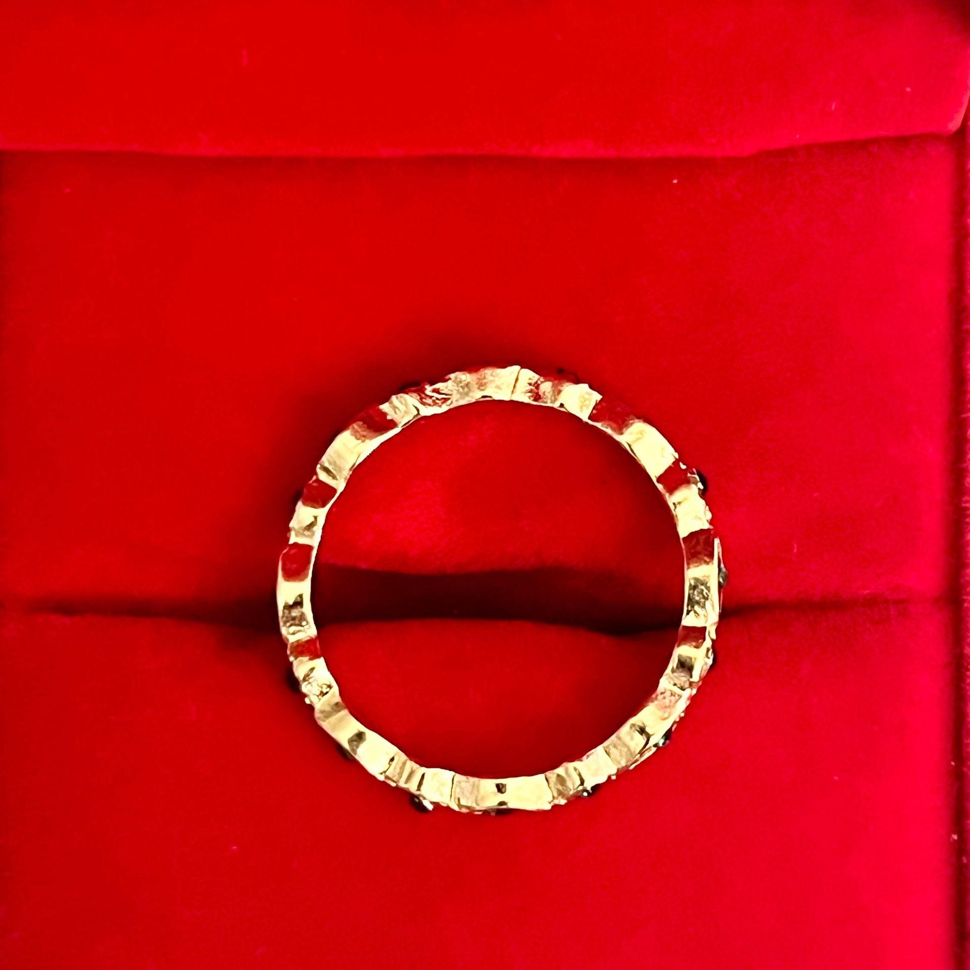 Marquise Cut Green Sapphire Eternity Band Size 8 6