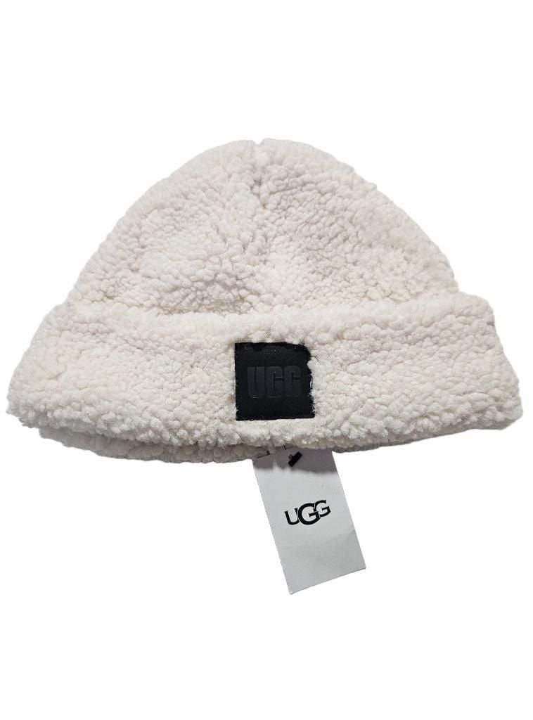 UGG Sherpa Faux Fur Cuff Beanie White One Size Hat 2