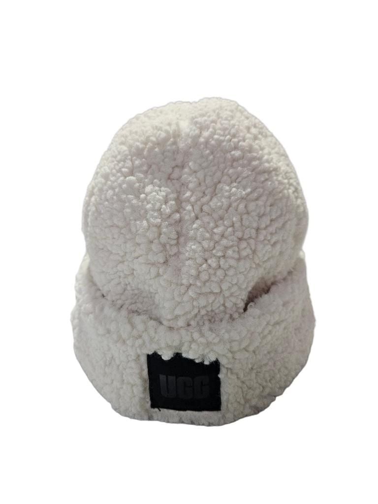 UGG Sherpa Faux Fur Cuff Beanie White One Size Hat 5
