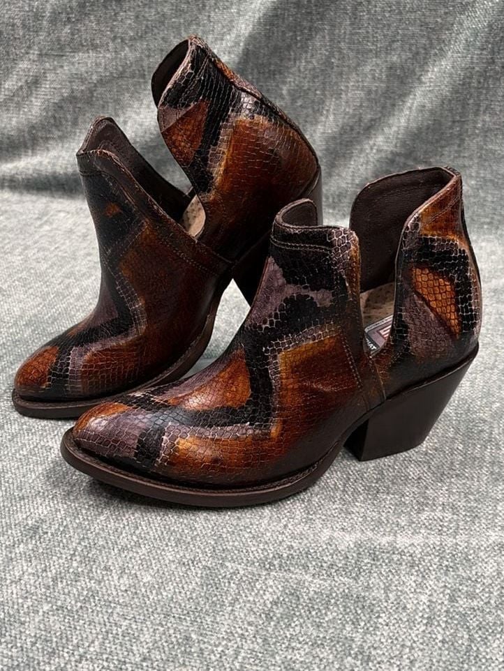 Ariat Dixon Western Boot Size 7 Brown Snake Print Leather Women’s 2
