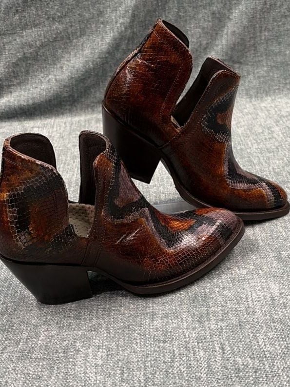 Ariat Dixon Western Boot Size 7 Brown Snake Print Leather Women’s 3