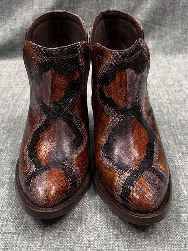 Ariat Dixon Western Boot Size 7 Brown Snake Print Leather Women’s 4