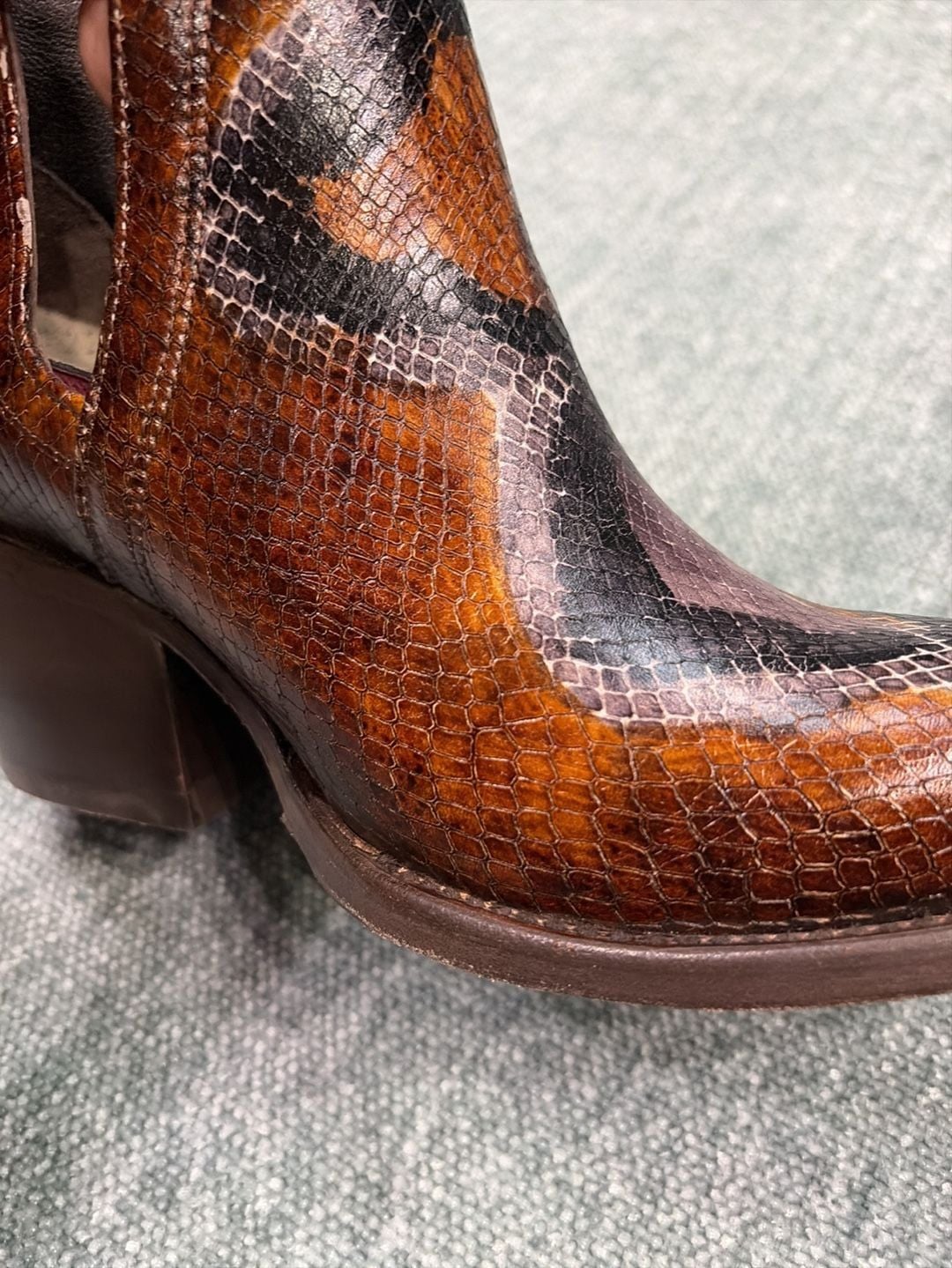 Ariat Dixon Western Boot Size 7 Brown Snake Print Leather Women’s 9