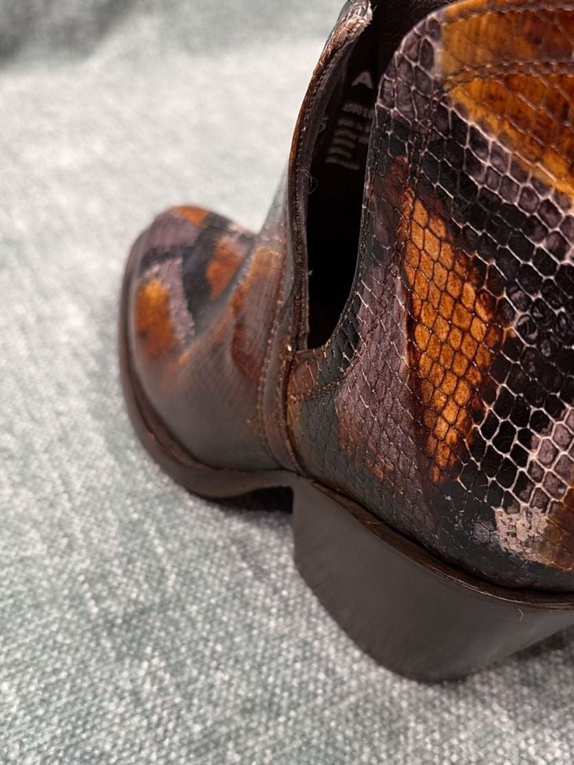 Ariat Dixon Western Boot Size 7 Brown Snake Print Leather Women’s 13