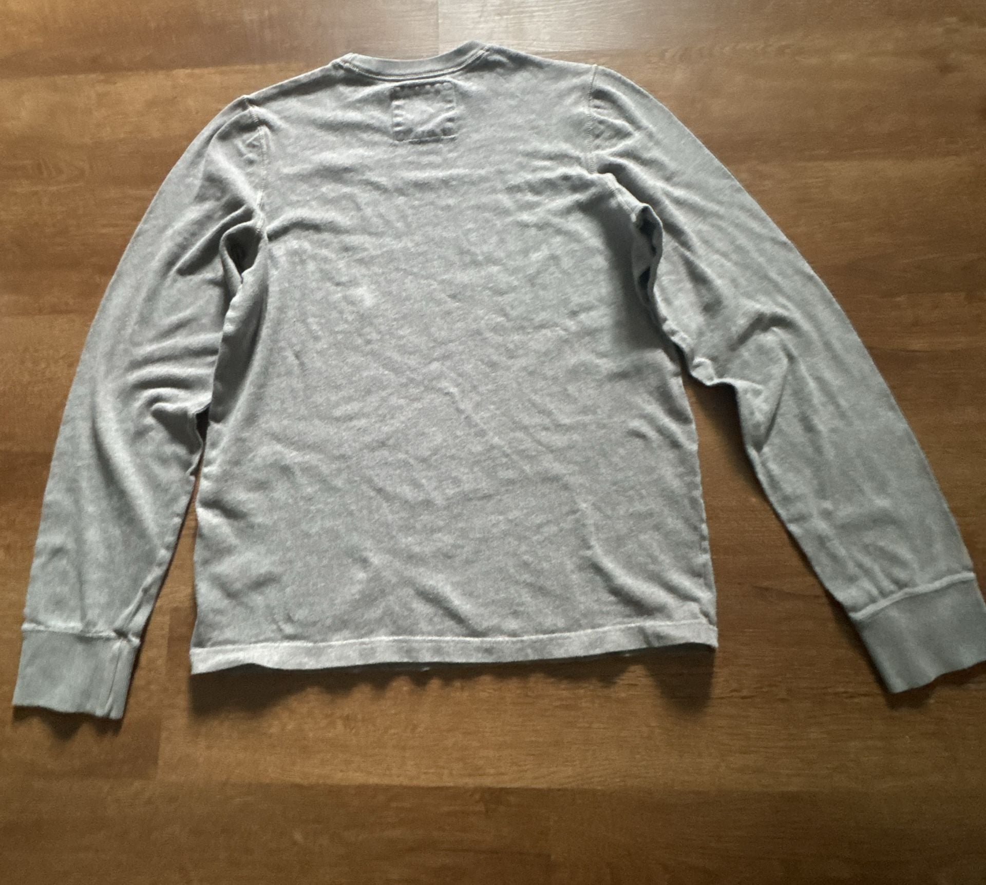 Hollister Long Sleeve Thermal Shirt Size L Gray Crew Neck Embroidered Logo 4