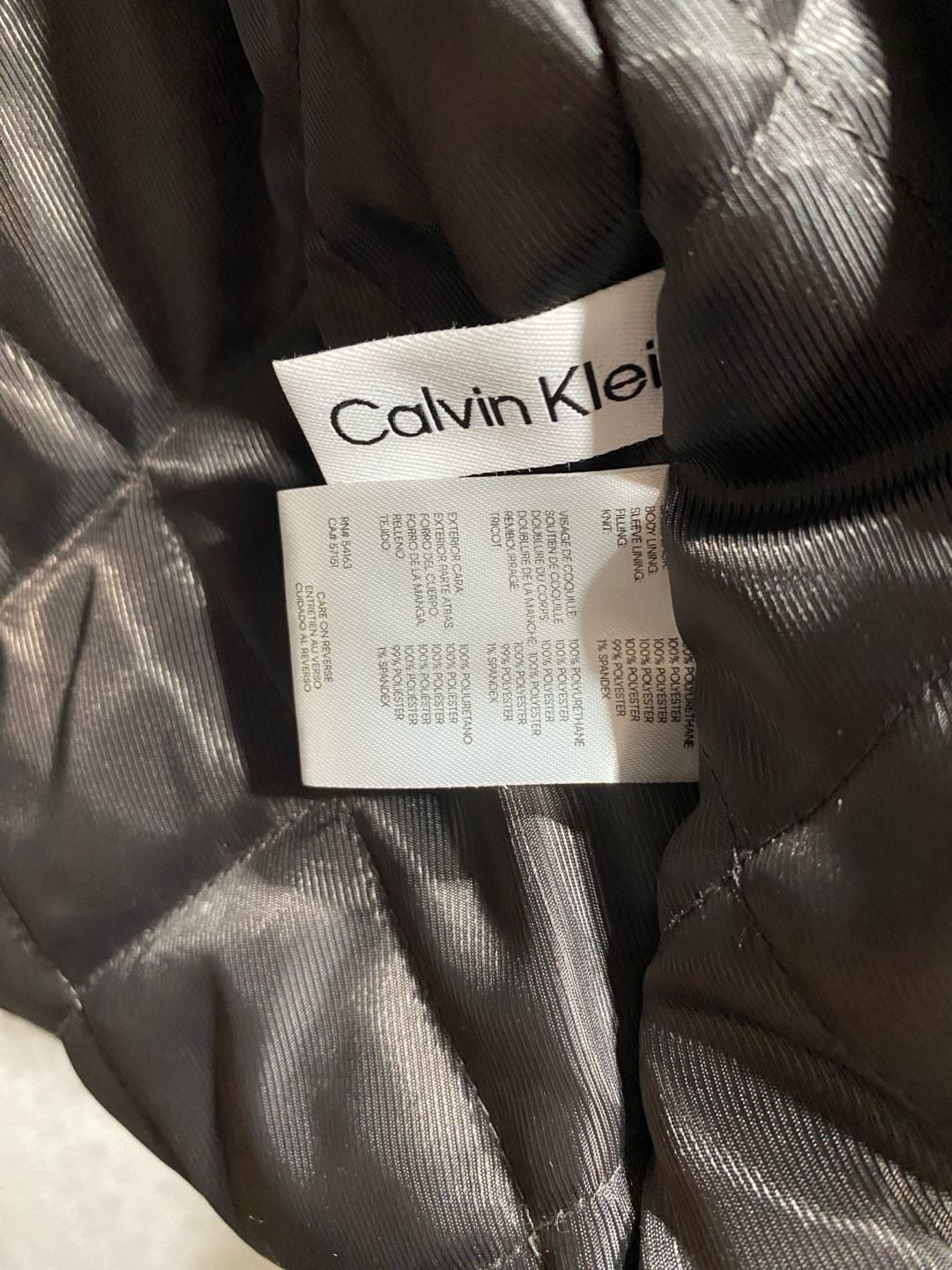Calvin Klein Faux Leather Moto Jacket Brown 6