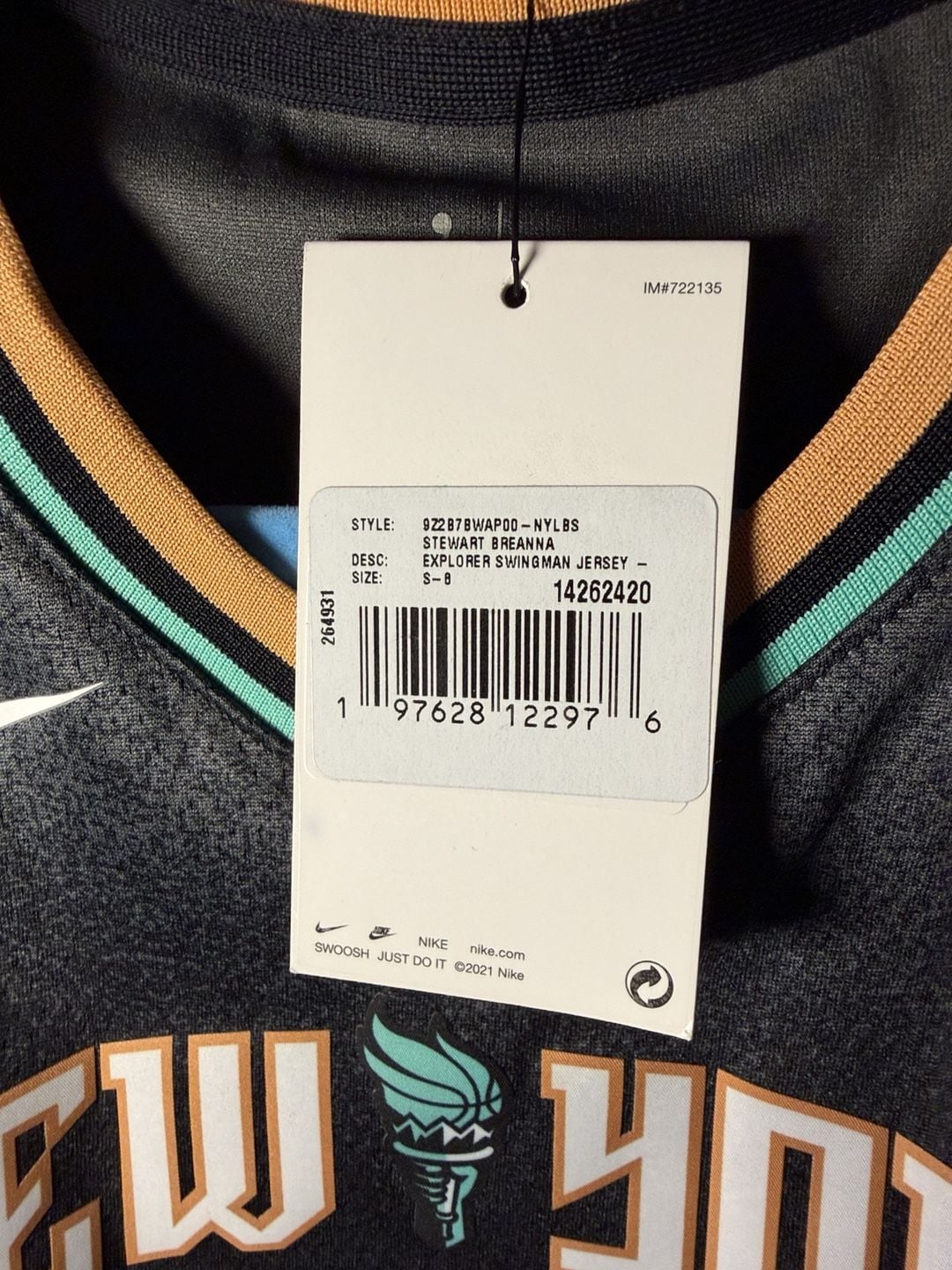 Nike Breanna Stewart New York Liberty Explorer Jersey Size S Black 12