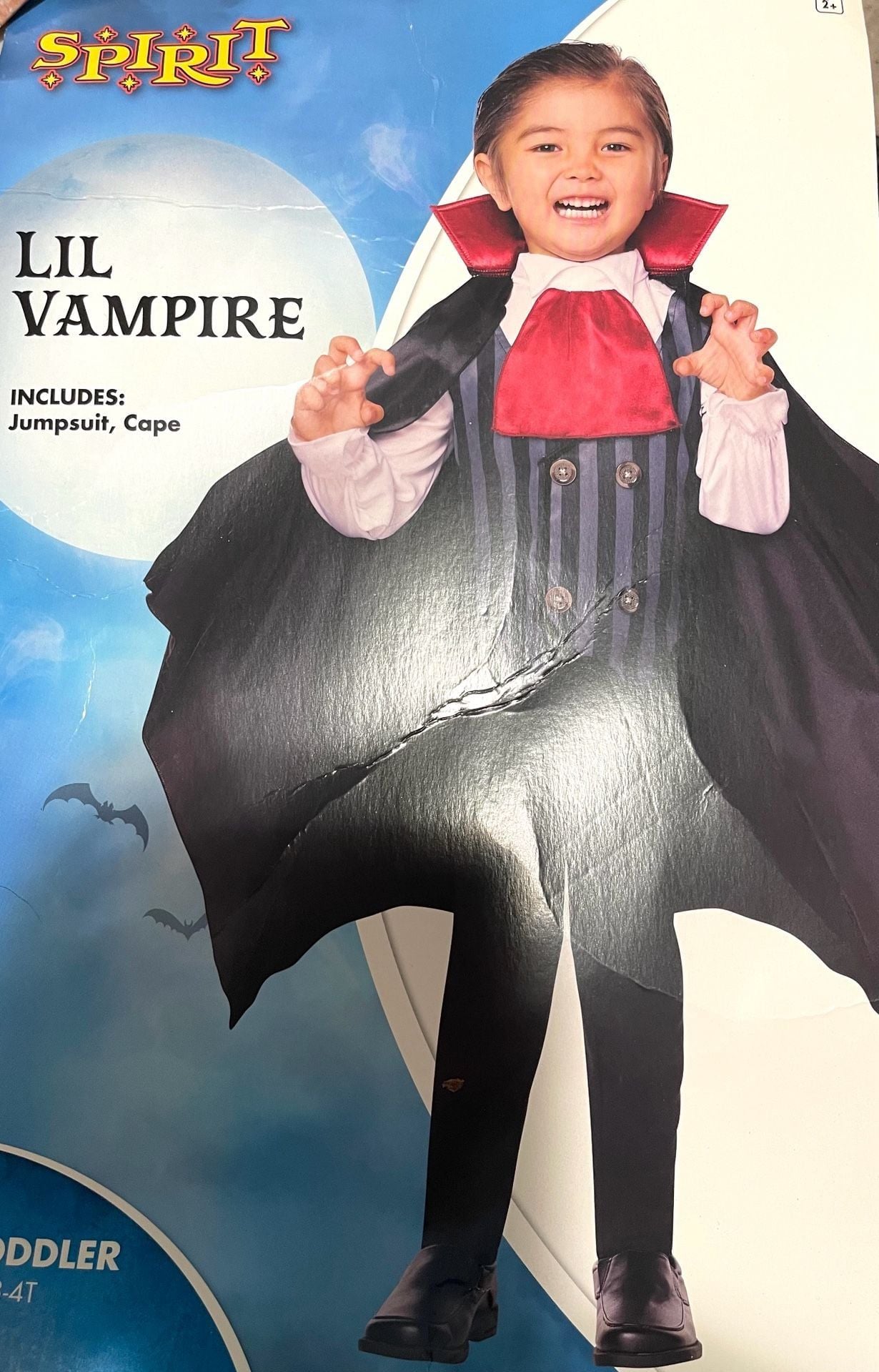 Spirit Halloween Toddler Dracula Vampire Costume Size S 4-6 8