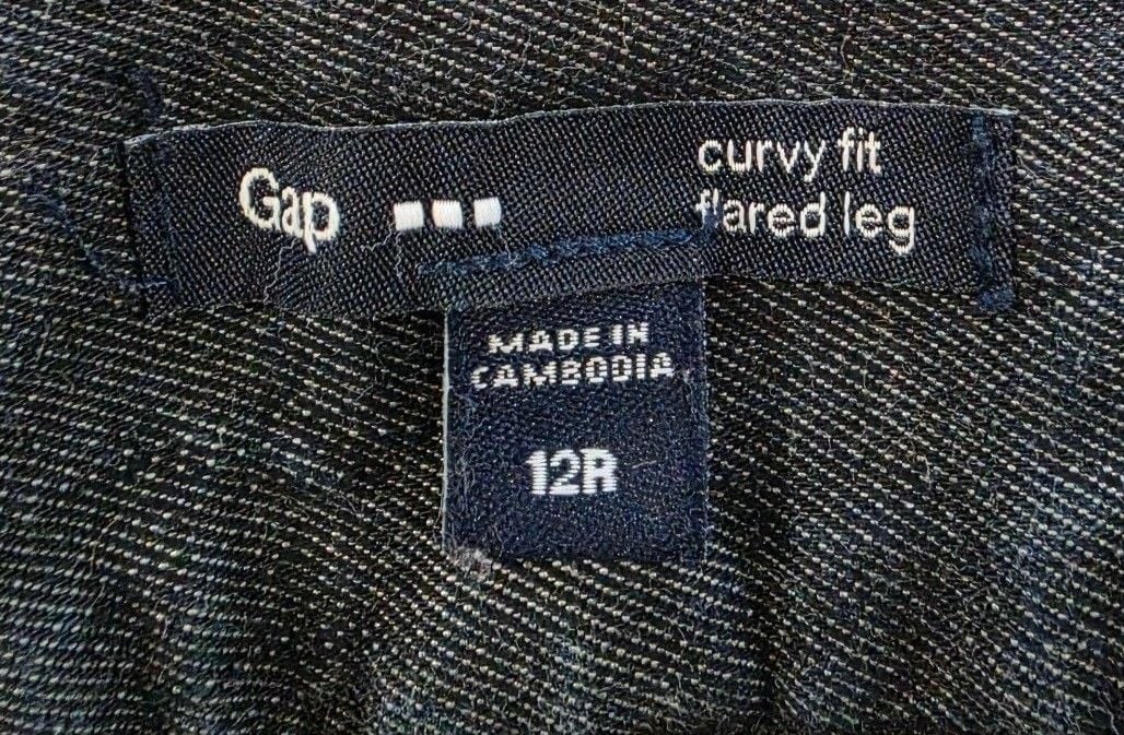 Gap Curvy Fit Flared Leg Size 12R Dark Wash Denim Jeans 4