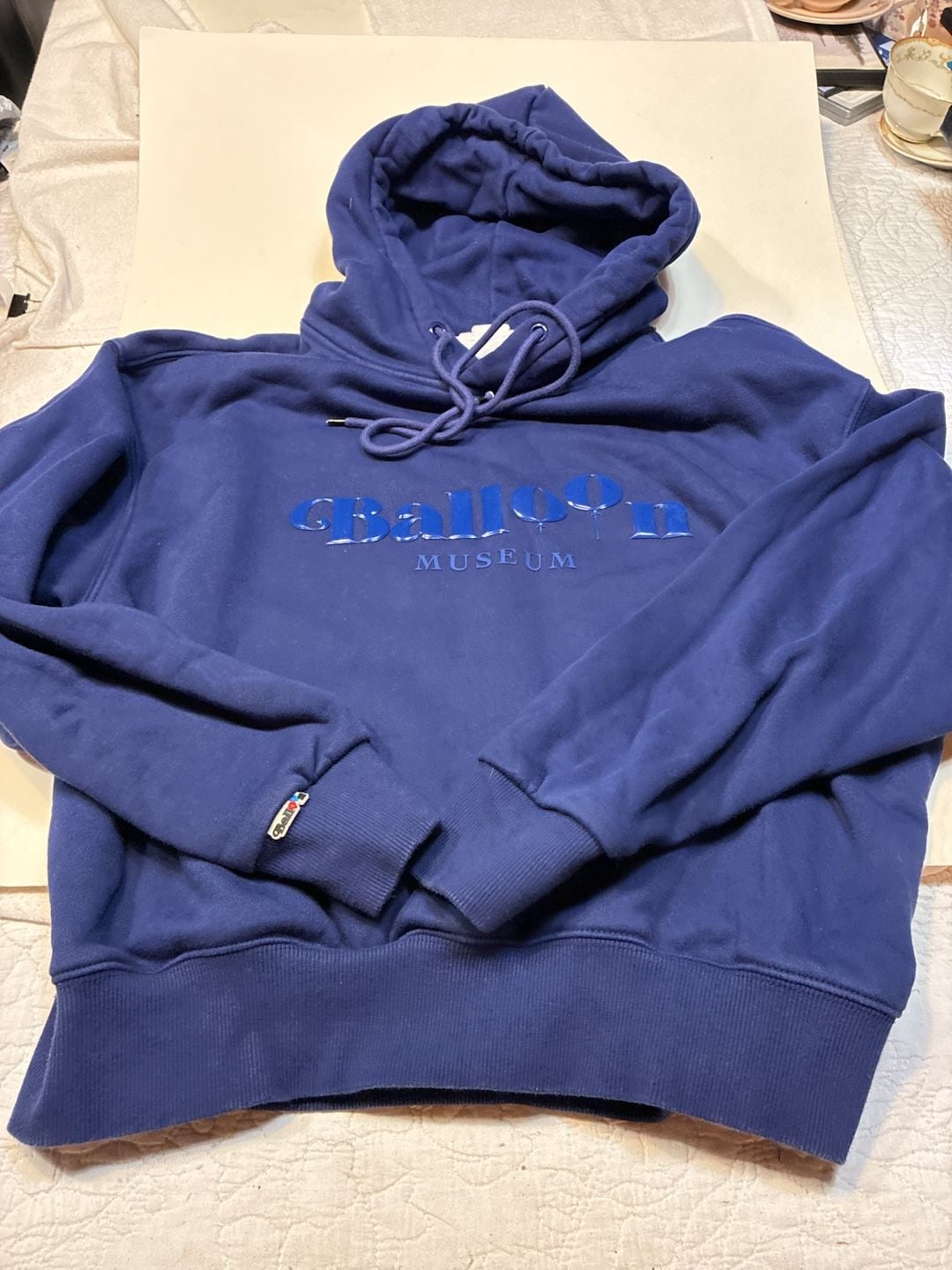 Balloon Museum Hoodie Size XS Blue Pullover Sweatshirt 2