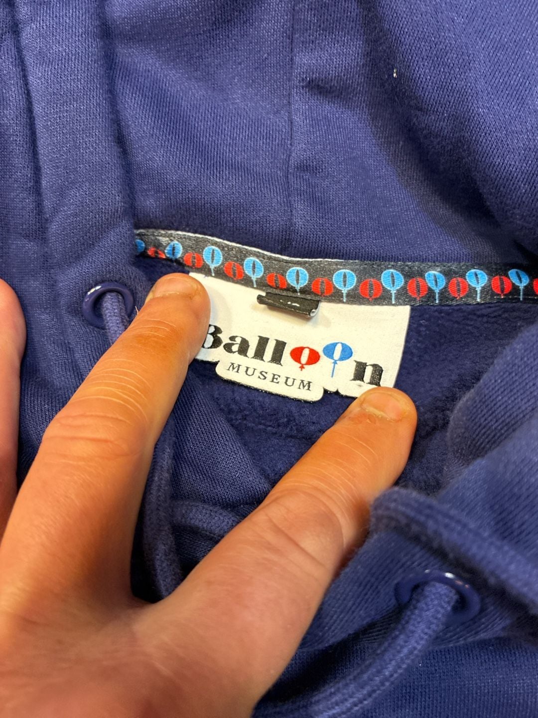 Balloon Museum Hoodie Size XS Blue Pullover Sweatshirt 7