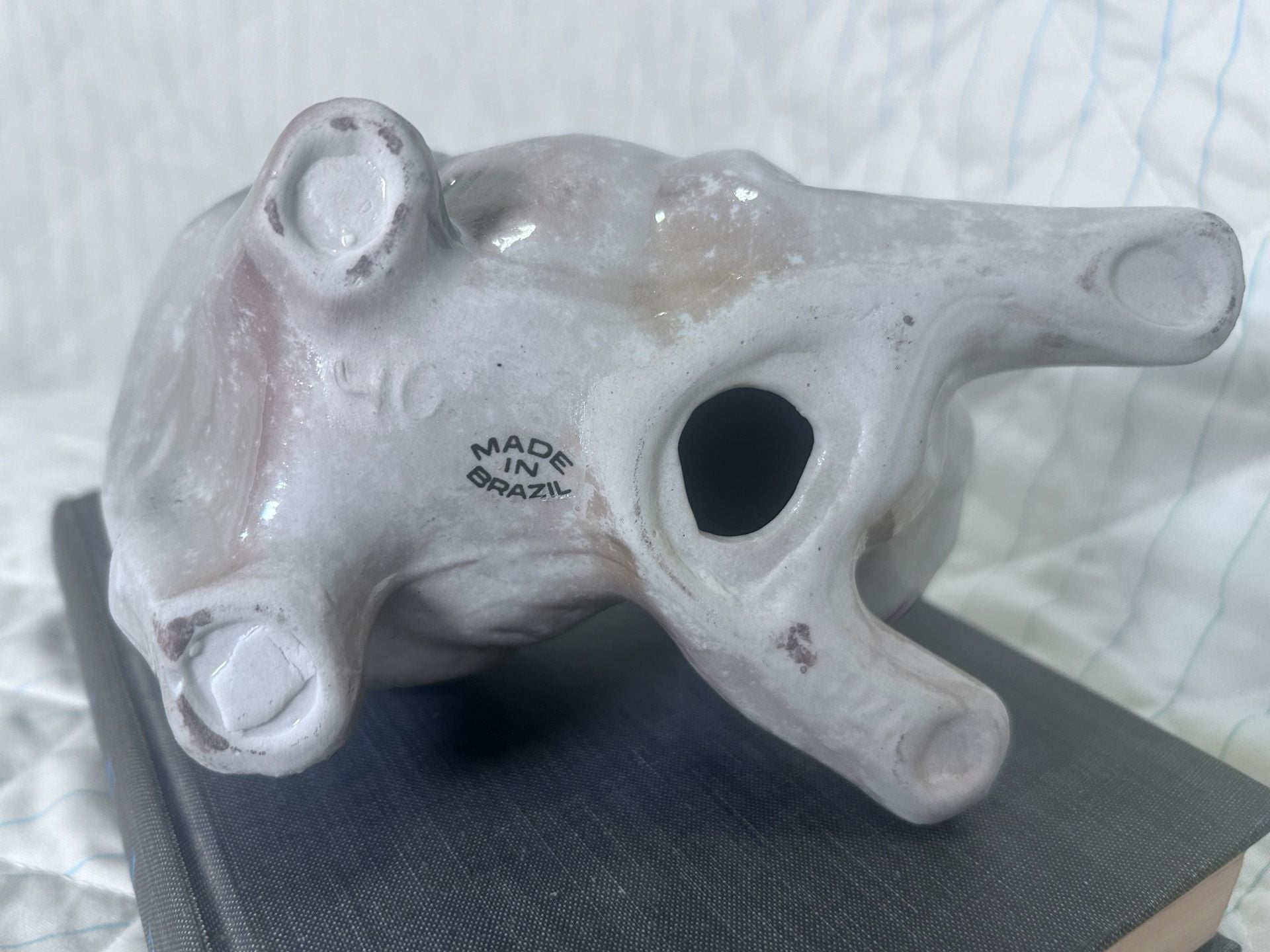 Vintage Ceramic Stretching Kitten Figurine Glossy Gray Cat Statue 7