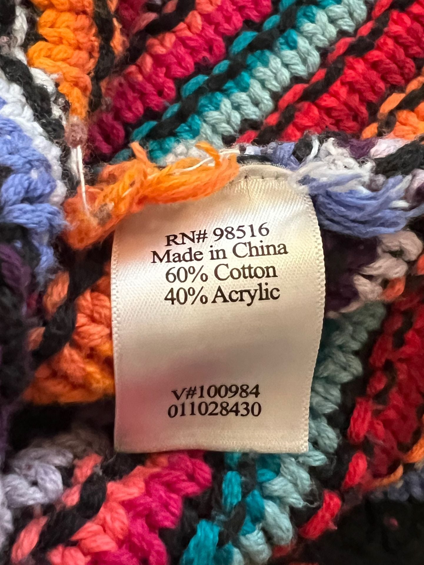 Coldwater Creek Cardigan 1X Multicolor Striped Knit Zip Front Cotton Blend 6