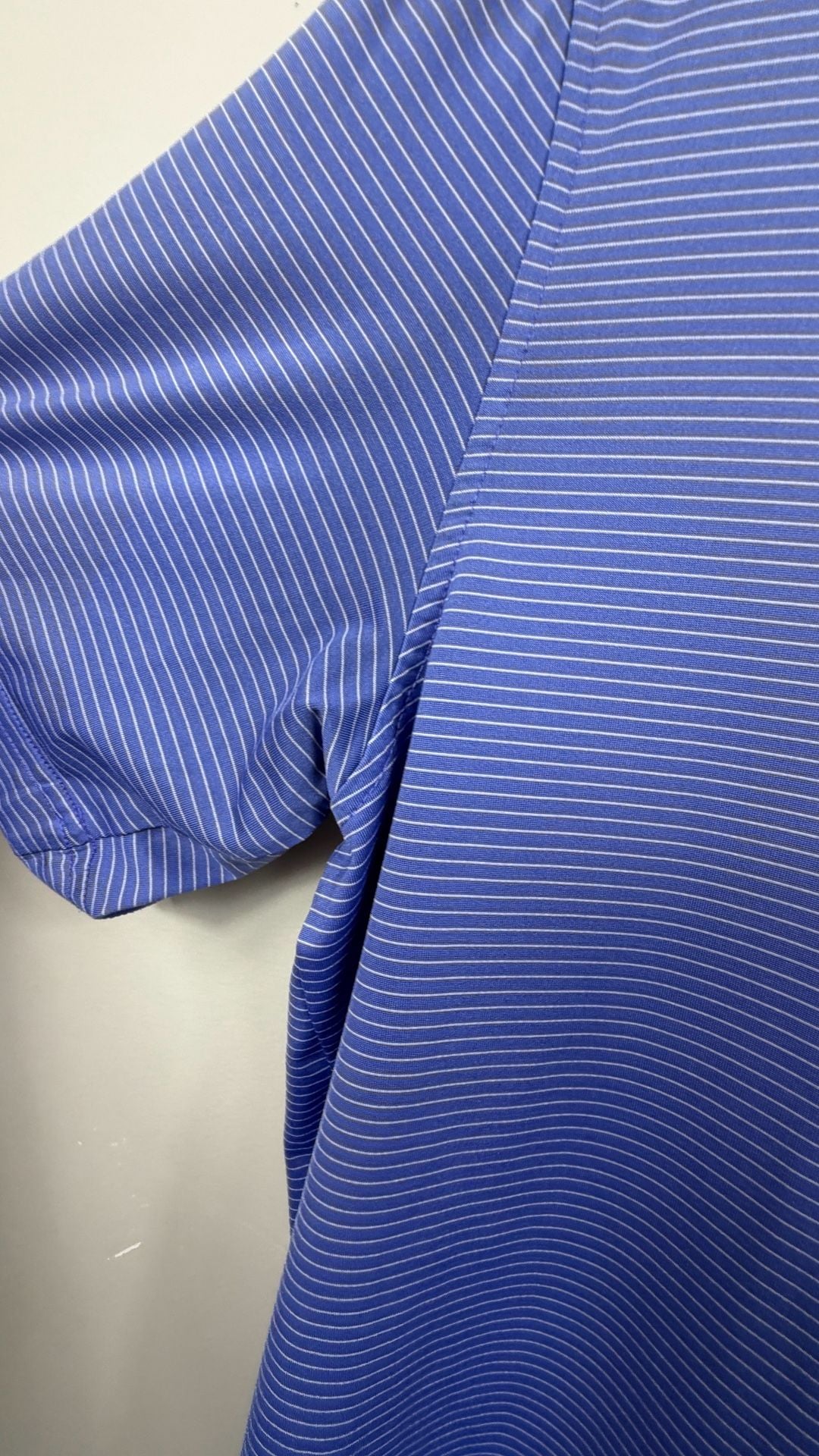 Johnnie-O Polo Shirt Size M Blue Stripe Golf Rollins College Logo 5