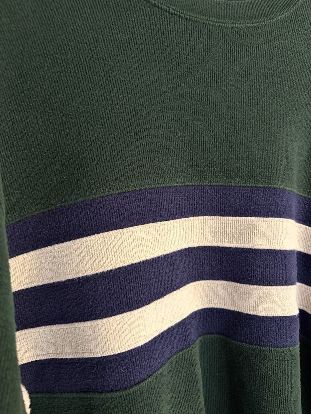 Abercrombie & Fitch Sweater Size L Green Striped Thermal Long Sleeve 3