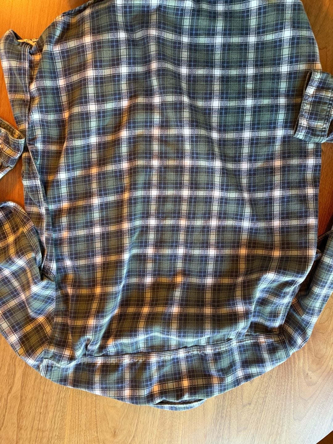 Carhartt FR Plaid Flannel Work Shirt Size Large Regular Green Blue 8