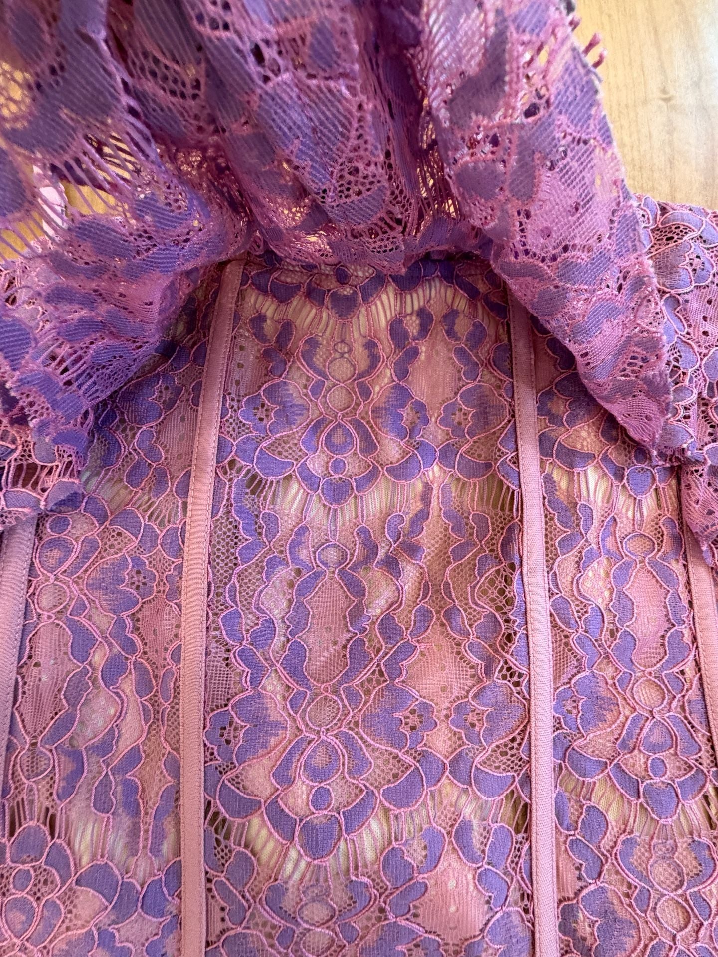 Easel Lace Ruffle Corset Top Purple 8