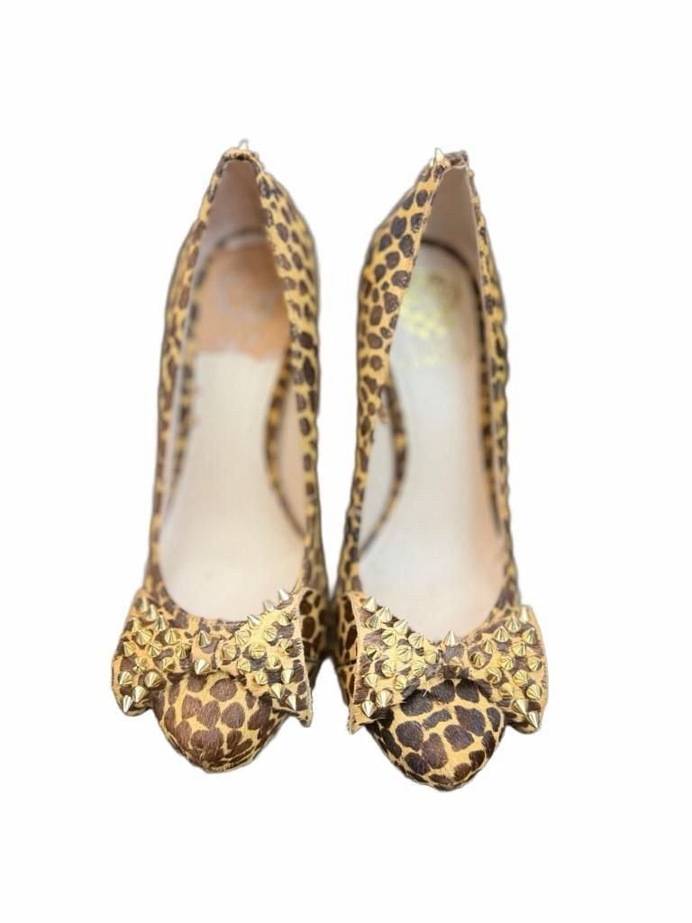 Vince Camuto Jamma Pumps Size 7.5M Leopard Studded Calf Hair 3