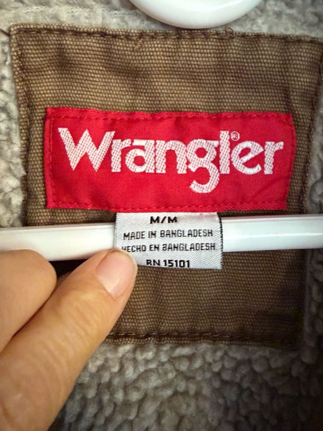 Wrangler Canvas Sherpa Jacket M Lined Workwear Barn Coat Chore Winter Full Zip 3