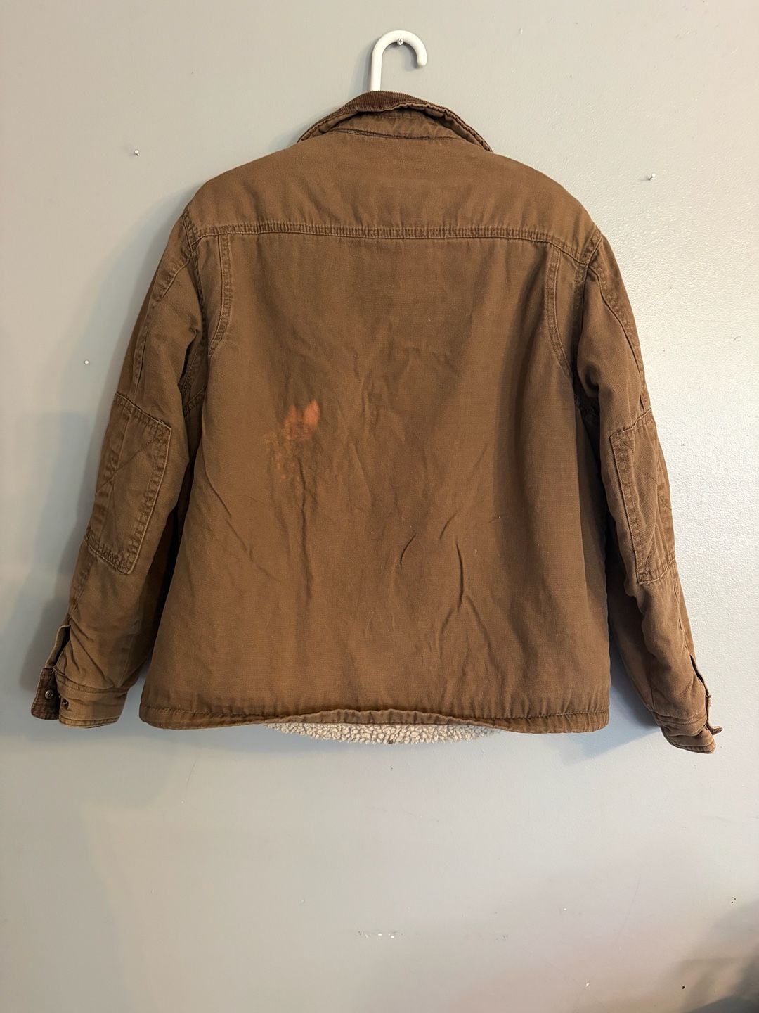 Wrangler Canvas Sherpa Jacket M Lined Workwear Barn Coat Chore Winter Full Zip 4