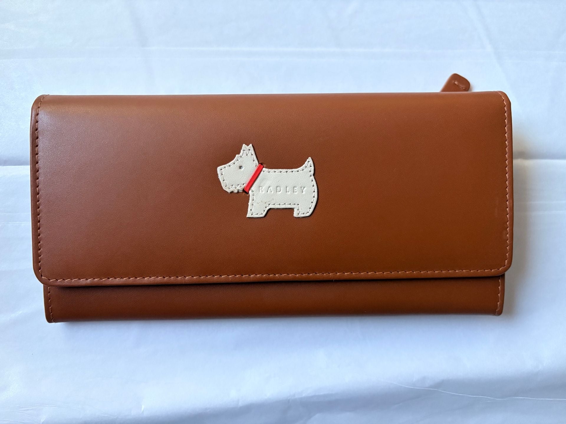 Radley London Heritage Dog Brown Leather Large Flapover Matinee Wallet 2