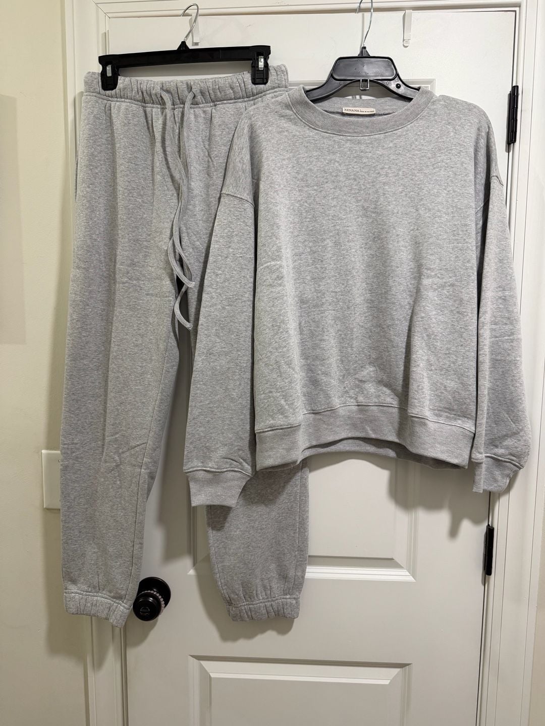 Zenana Sweatpants Set Size L Grey OT-4399 Pullover Sweatpants 1
