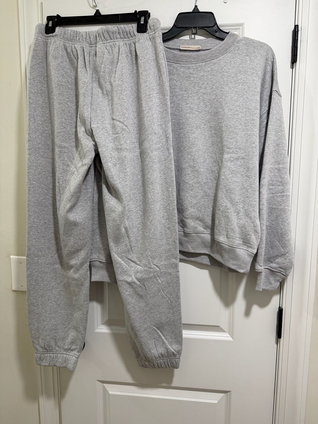 Zenana Sweatpants Set Size L Grey OT-4399 Pullover Sweatpants 6