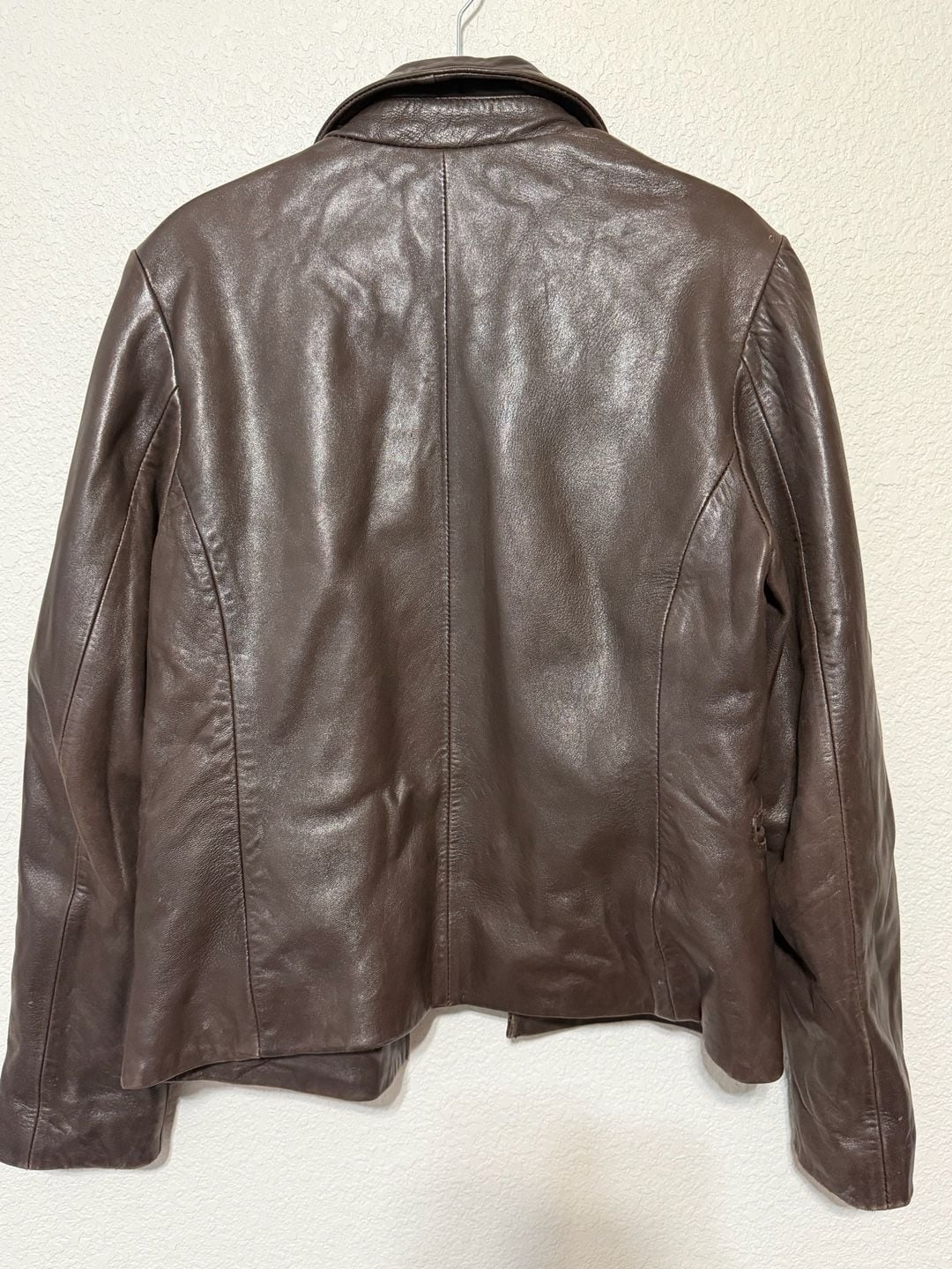 Harold's Leather Blazer Size S Brown Button Front 7