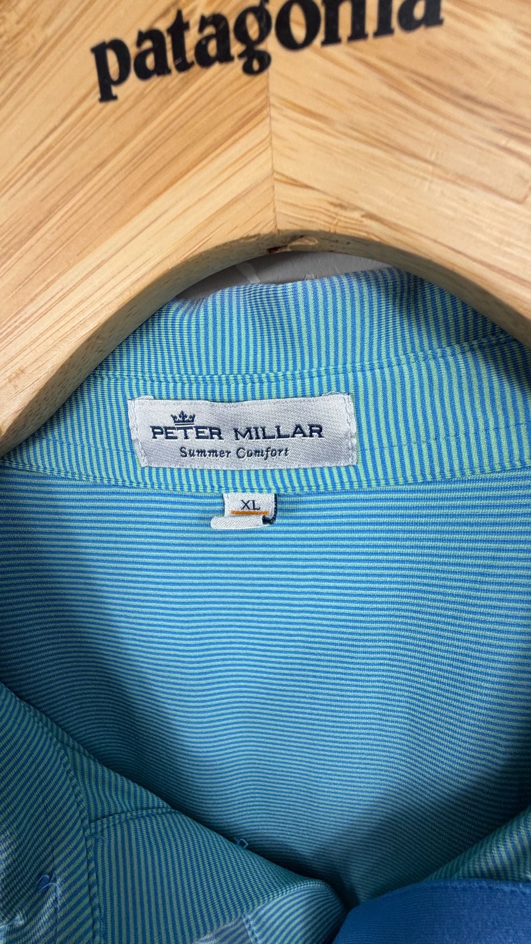 Peter Millar Summer Comfort Polo Shirt Size XL Blue Striped Golf 3