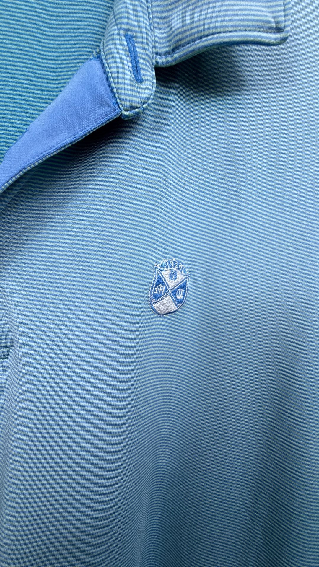 Peter Millar Summer Comfort Polo Shirt Size XL Blue Striped Golf 4
