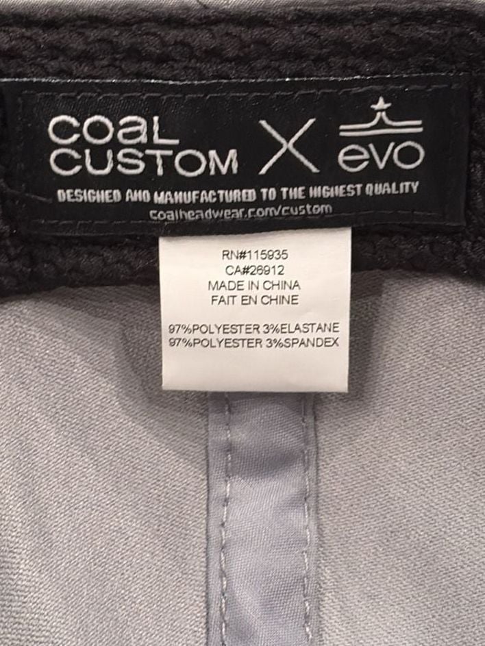 Coal Custom x evo Snapback Hat Gray Mountain Logo NWOT 6