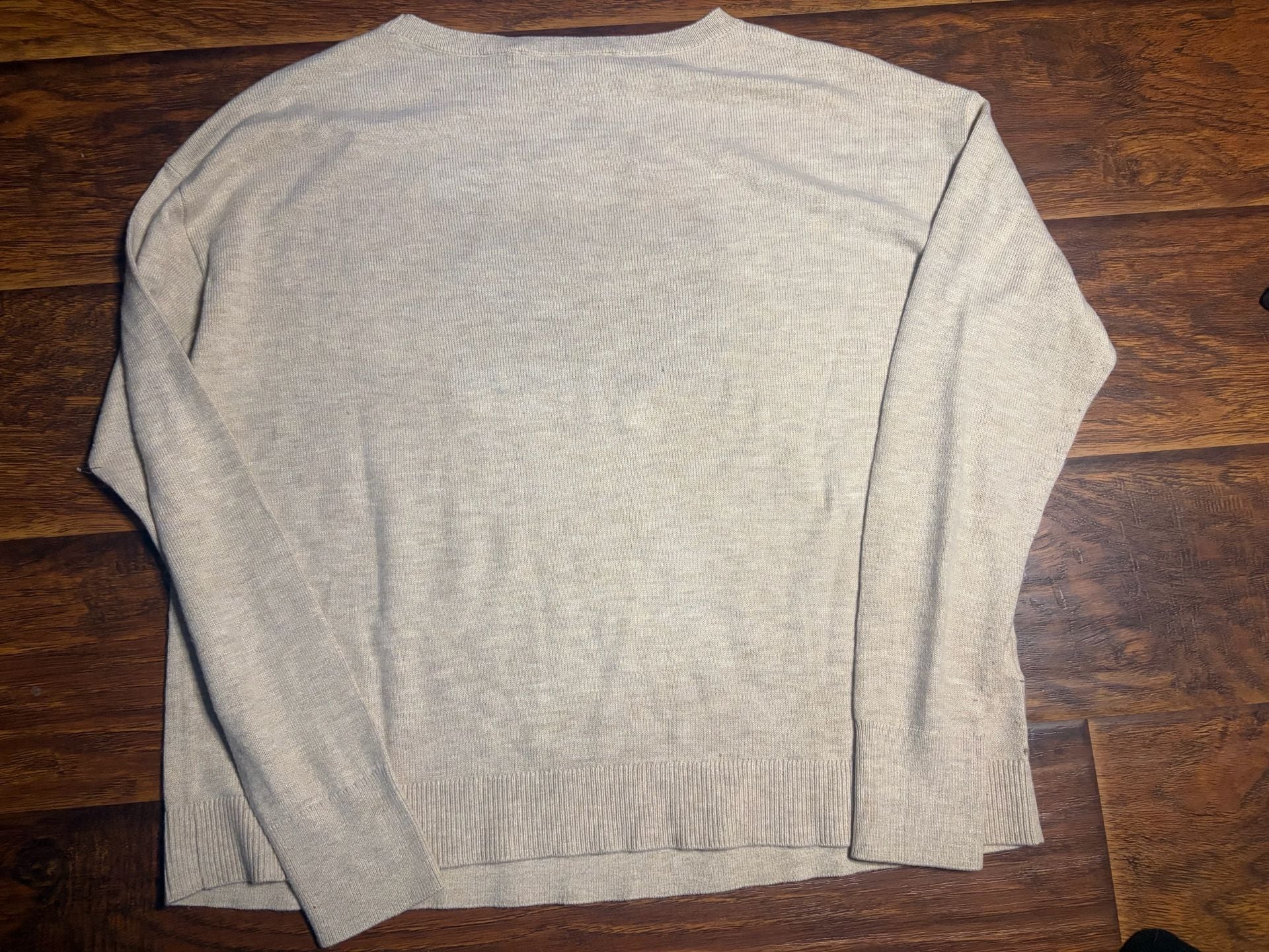 LOFT Squirrel Sweater Size M Beige Heart Tails Graphic Pullover 5