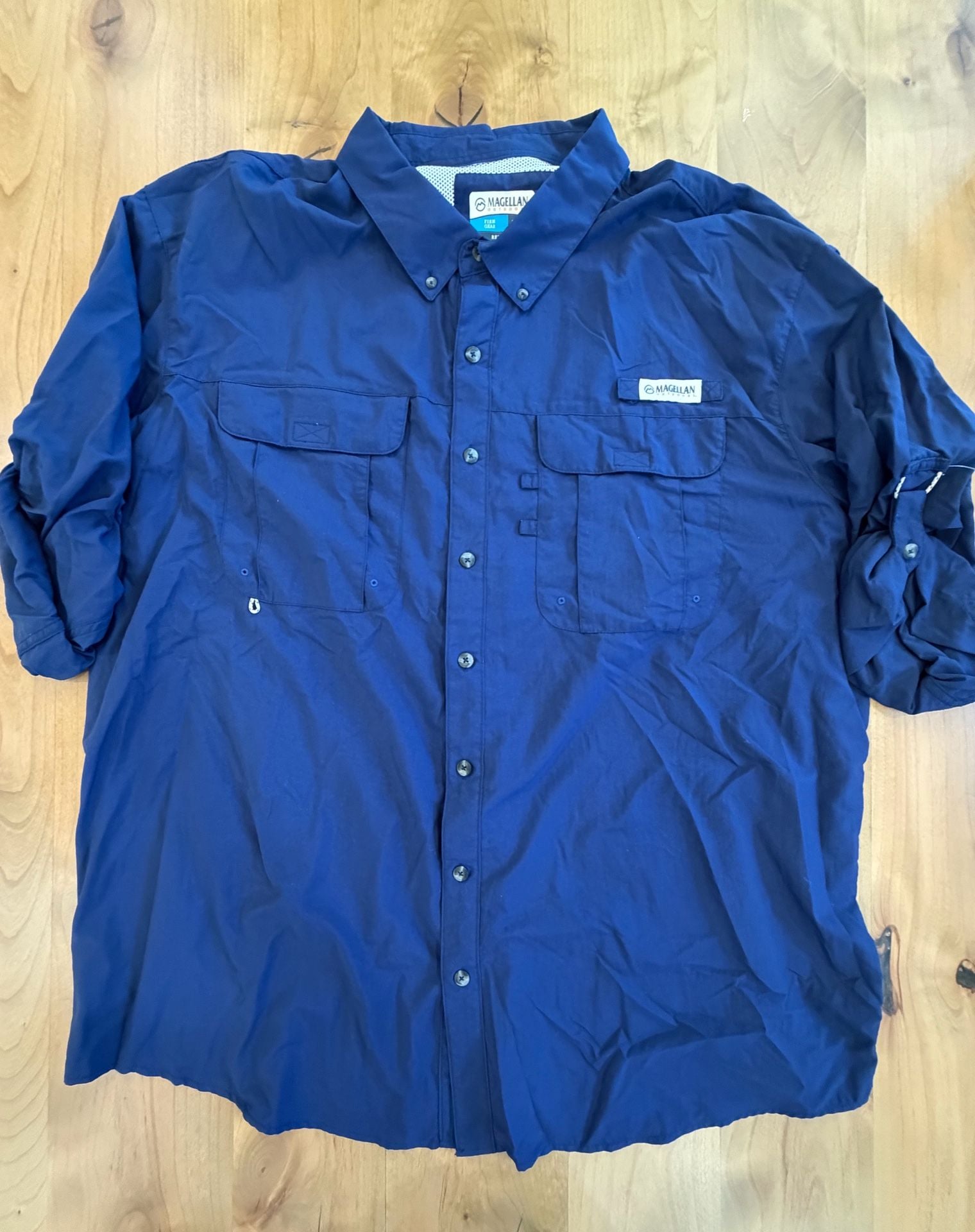 Magellan Outdoors Long Sleeve Fishing Shirt Blue 2XL 2